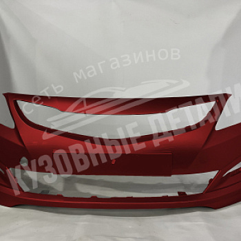 Бампер передний Hyundai Solaris (2015) TDY Garnet Red Красный гранат