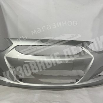 Бампер передний Hyundai Solaris (11) RHM Sleek Silver Серебристый
